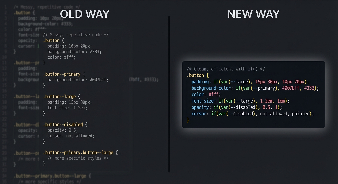 Comparison of old CSS vs new CSS if() function