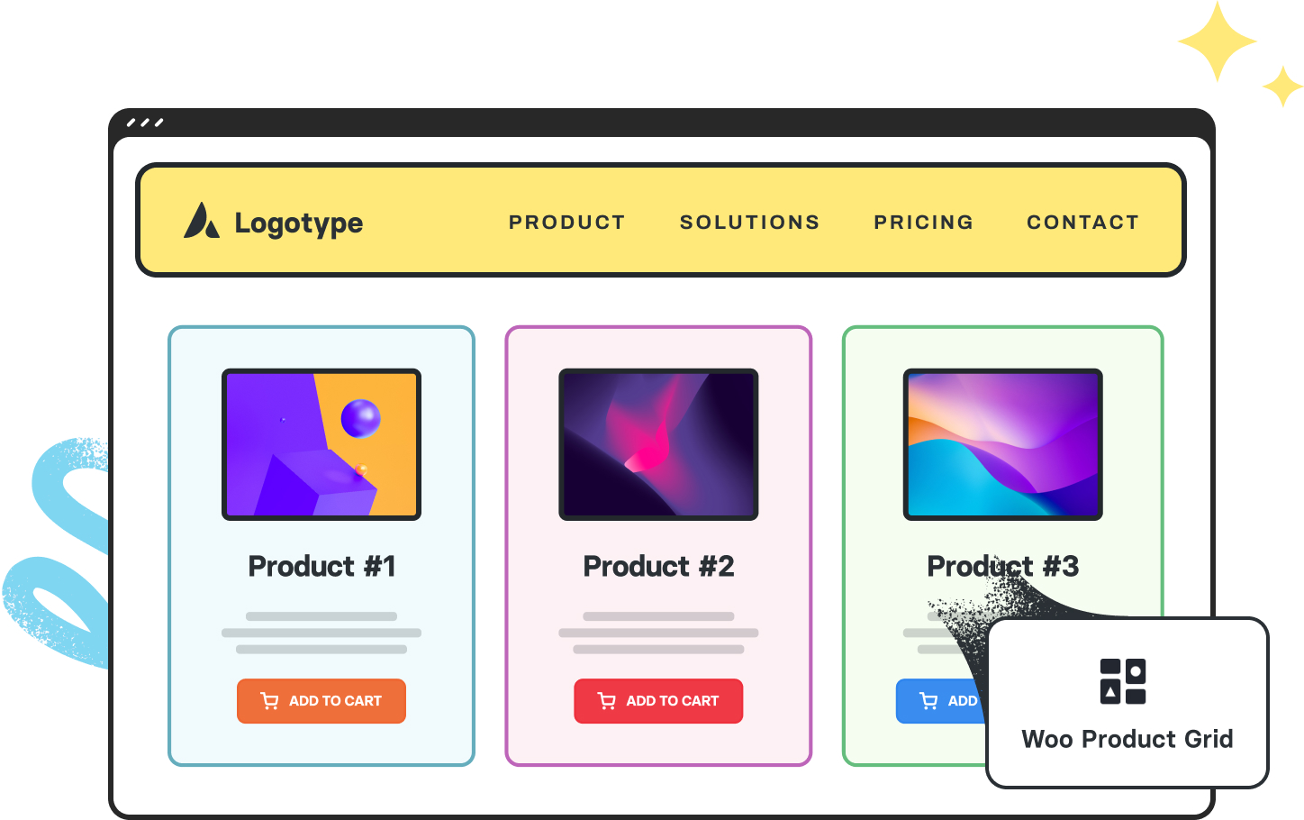 Example of grid layout showing products in a consistent grid pattern